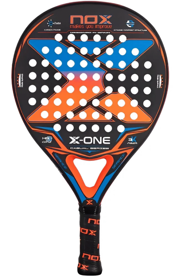 Paleta Padel Nox X-One Evo Casual Series color negro naranja y azul